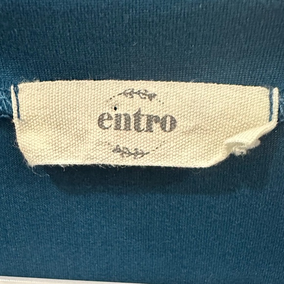 Entro Teal Ruffle Hem Blouse - Picture 2 of 5